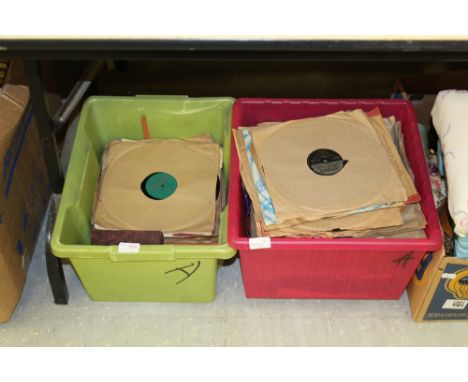 2 boxes of 78's records