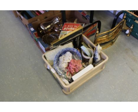 Box including Spode Italian bowl, sundries etc