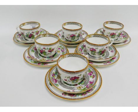 Quantity of Aynsley 'Indian Tree' patterned table wares to include cups, saucers and side plates, retailed by Dudson Brothers