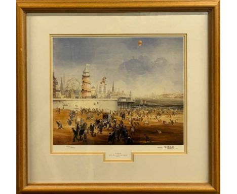 Bryan Sheilds - 'Braaq' (British, 20th century) Summer - 'Sun, Sea, Sand and Skint', limited edition lithograph, numbered (44