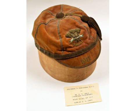 1911 WALES TRIAL CAP FOR B R LEWIS Condition: faded and thumbnail size tear Provenance: Pontardawe RFC