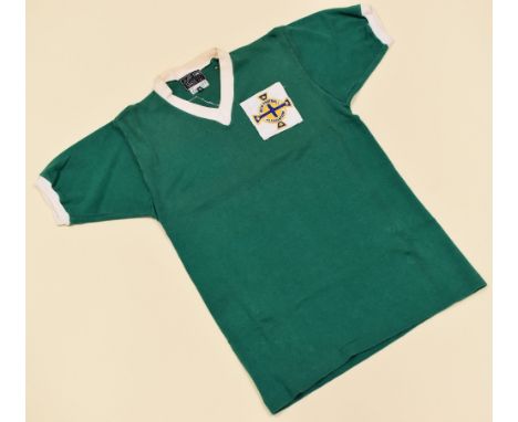 DANNY BLANCHFLOWER MATCH-WORN NORTHERN IRELAND SHIRT BELIEVED TO BE IN HIS LAST INTERNATIONAL IN 1963 Condition: the v-neck, 