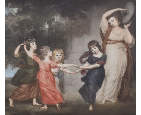 After Ellen Jowett (19th/20th century) a print depicting dancers, dated 1914, 43 x 47cm, later mounted framed and glazed, 72 
