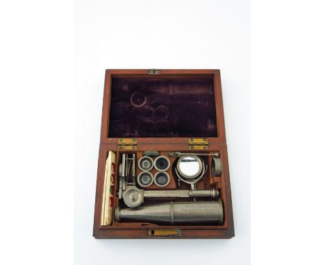 Scientific Instruments, a Victorian white metal compound microscope by C.W. Dixey, Optician to The Queen, New Bond St, London