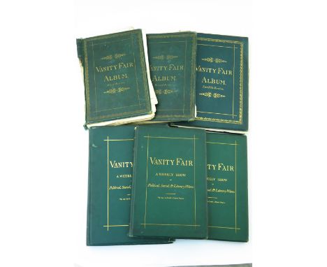 Vanity Fair, First, Second &amp; Twelfth Series, with illustrations by Spy amongst others, with three volumes of Vanity Fair 