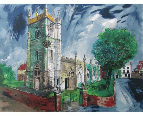 John Piper C.H. (British, 1903-1992), St Nicholas Church, Alcester, signed l.r., screen print in colour No.58/100, 50 by 65cm