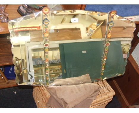Vintage Wall Mirror with flower design 19 x 30 inches