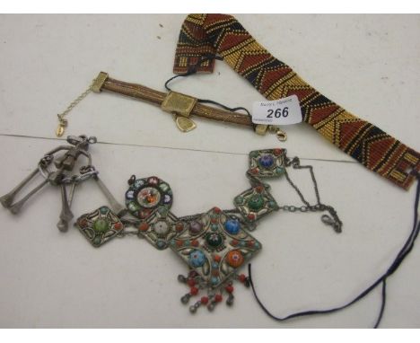 COLLECTION OF BOHO JEWELLERY TO INCLUDE ENAMEL? BROOCH