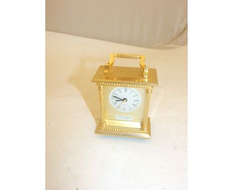 Heavy Brass Carriage Clock 4 inches tall