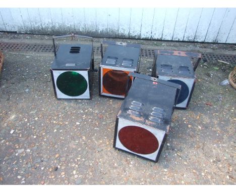 4 VINTAGE QUASAR "DISCO" LIGHTS COLOURED FILTERED, SOLD AS DECORATIVE PIECES