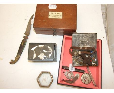 VINTAGE COLLECTABLES TO INCLUDE WOODEN WEIGHTS BOX ETC