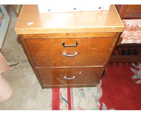 Vintage 2 Drawer Wooden Filing Cabinet 20 1/2 inches wide 29 tall &amp; 26 deep