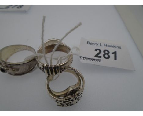 5 CELTIC DESIGN SILVER RINGS