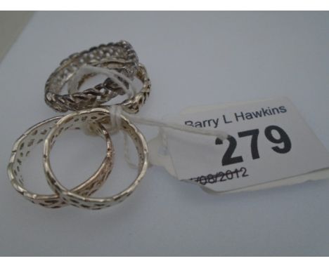 4 CELTIC DESIGN SILVER RINGS