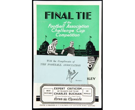 A Football Association complimentary copy of the 1933 F.A. Cup Final programme Everton v Manchester City 28th April,
fine con