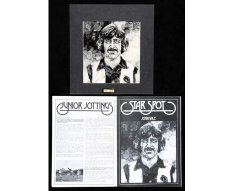 An original artwork portrait of the West Bromwich Albion player John Wile,
drawn for the 'Star Spot' feature in the Albion Ne