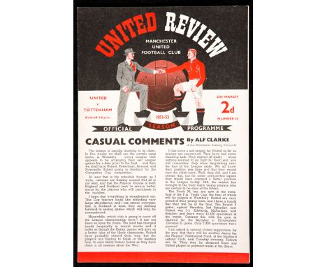 The scarce Manchester United v Tottenham Hotspur 4-page programme 25th March 1953