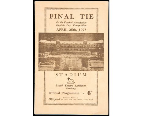 F.A. Cup Final programme Cardiff City v Sheffield United programme 25th April 1925,
fine condition