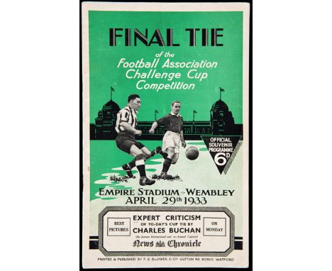 F.A. Cup Final programme Everton v Manchester City 29th April 1933
