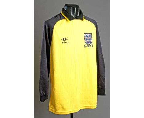 A collection of eight football jerseys,
comprising:
i) a yellow & black England Youth No.13 international goalkeeping jersey 