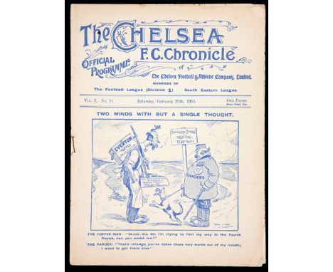 Queen's Park Rangers v Everton F.A. Cup 3rd Round programme played at Chelsea's Stamford Bridge 20th February 1915

QPR's Par
