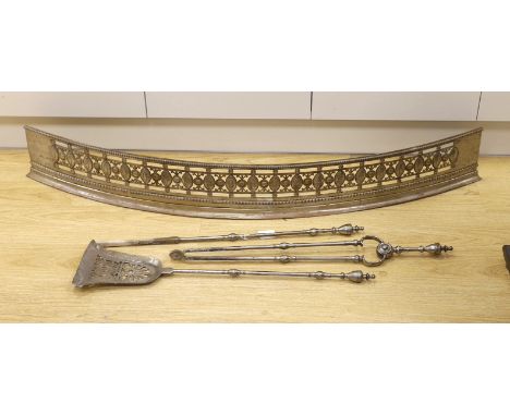 A suite of fireplace furniture comprising of a basket, fender and tools