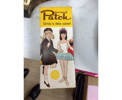 A boxed Pedigree Patch doll Ref 9 GPS and various Sindy dolls and accessories