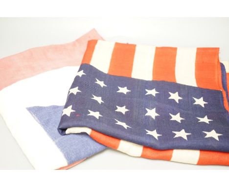 A vintage union flag, 113 x 212cm, and a star spangled banner, 70 x 131cm