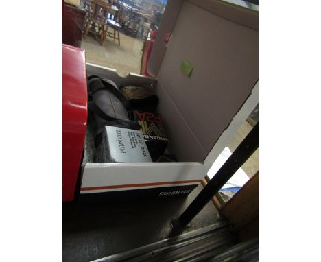 BOX CONTAINING MIXED CAMERA EQUIPMENT, LENSES, SUPER WIDE HIGH RESOLUTION LENS ETC BY TITANIUM 