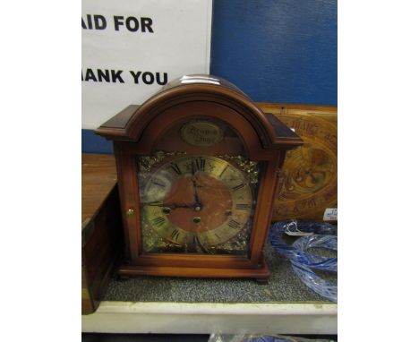 RAPPORT TEAK FRAMED MANTEL CLOCK 