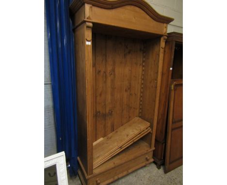 WAXED PINE FLOOR STANDING ADJUSTABLE SHELF BOOKCASE