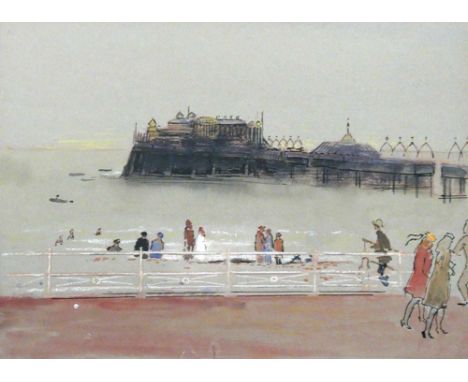 § Robin Guthrie (British, 1902-1971) Brighton Pier watercolour 26 x 39cm (10 x 15in) Robin Guthrie was a portrait, genre and 