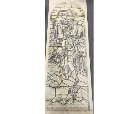 Alfred Wilkinson (1899-1983) two designs for stained glass windows, The Good Samaritan and another for St Paul's, Halifax, wa