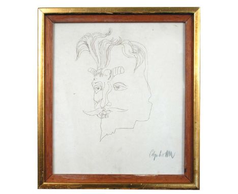 § Robert Colquhoun (Scottish, 1914 - 1962) Portrait of the Devil, bearded and with horns signed lower right "Colquhoun" pen a