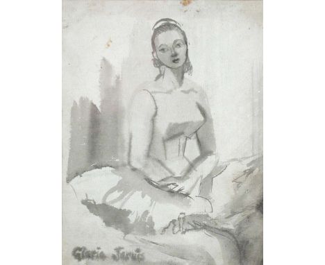 § Gloria Jarvis (British, b. 1925) A sketchbook; sketch of a Ballerina, signed lower left "Gloria Jarvis", watercolour, 18 x 