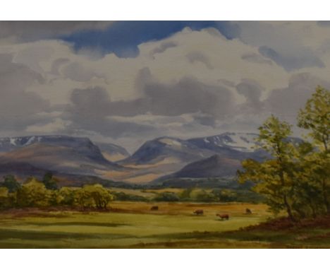 Robert Egginton (b.1943, Scottish), watercolour, 'Cairngorms from near Aviemore', Scotland, signed to the lower right, framed