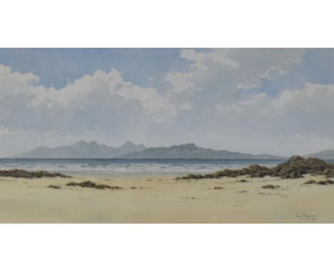 Ken Ferguson (Contemporary, British), watercolour, 'Achateine, Ardnamurchan', Scotland, an attractive coastal landscape, sign