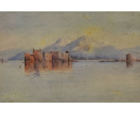 19th/20th Century, watercolour, Castelli di Cannero - Cannero Riviera, Italy, framed, mounted, and under glass, measuring 18c