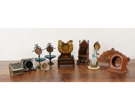 A COLLECTION OF NOVELTY POCKET WATCH HOLDERS INCLUDING ONE MODELLED AS THE CORONATION CHAIR (10)Various datesThe Coronation C