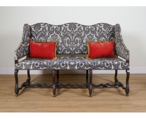 A TRIPLE HUMP BACK SOFA OF 17TH CENTURY DUTCH DESIGNOn shaped stretchers, 165cm wide; 107cm high