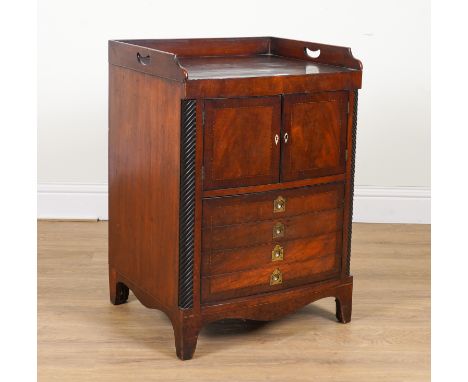 A 19TH CENTURY MAHOGANY COMMODELater converted to a seven drawer collector's chest, 59cm wide; 50cm deep; 82cm highIVORY DECL