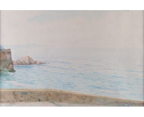 JEAN-LOUIS PAGUENAUD (FRENCH, 1876-1952) (2)A coastal view at Biarritz; Seagulls above choppy waters, a pair
each signed 'JEA