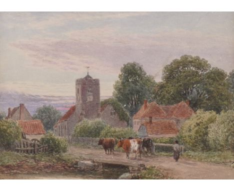 A*** R*** (4)A drover with cattle at dusk
signed with initials (lower left)
watercolour
12 x 17cm
together with cattle in par