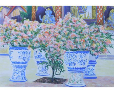 David Lewis (20thC). Still life, artist signed limited edition print number 120/125, 61cm x 85cm. 