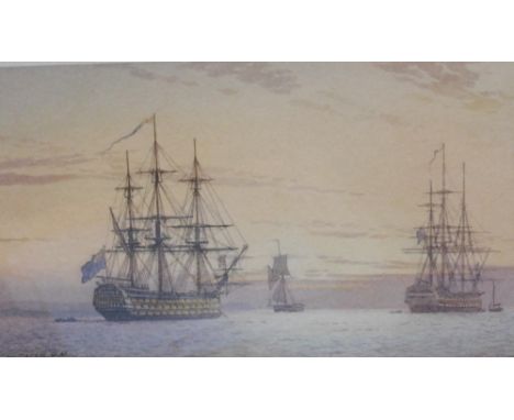 Derek Gardner (1914-2007). His Britannic Majesty's Ship Queen, artist signed limited edition print number 167/850, 10cm x 18c