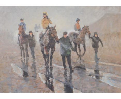 Malcom Coward (b.1948). Mudlarks, artist signed limited edition print, 12/850, 41cm x 54cm.
