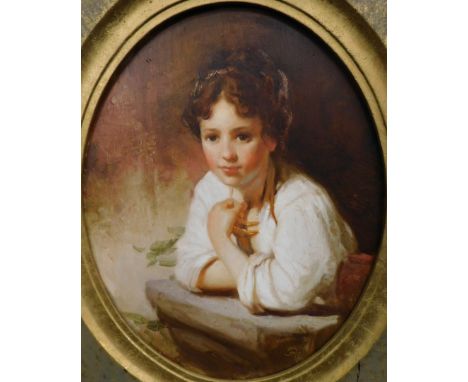 John R. Townsend (1930-2013). Portrait on a child, oil on board, initialled, 30cm x 22cm. Hand written attribution verso. 