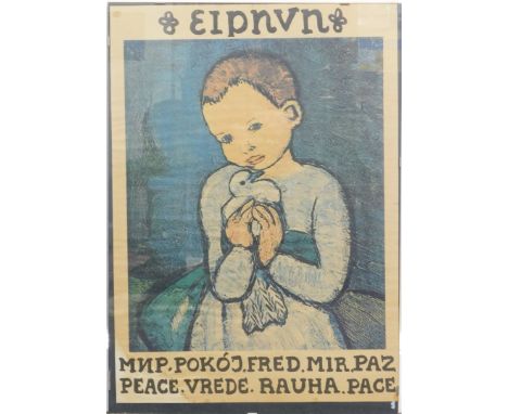 After Picasso. Child with Dove, poster, print, 57cm x 39cm.