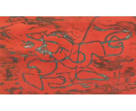 Cherry Jane McWeeny (b.1952). Small life forms, artist signed limited edition block print 2/10, 10cm x 7cm, and another, prin