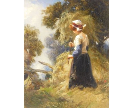 John R. Townsend (1930-2013). Making Hay, oil on board, signed, 29cm x 23cm.